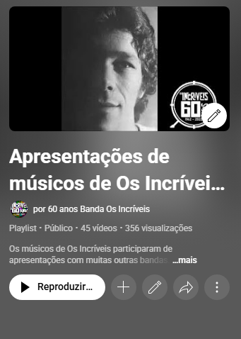 Vinheta apresentações de músicos de Os Incríveis com outras bandas - Youtube
